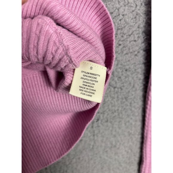 Ultra Flirt Juniors' Women's Cable-Knit Surplice Cropped Sweater Mauve Small NWT - Picture 7 of 8